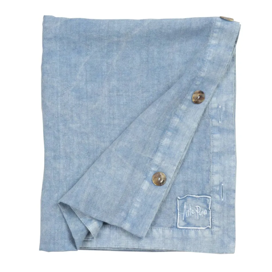 Tovaglia in Lino Rettangolare con Asole e 10 Bottoni, di Lusso - Mediterranea Viadurini