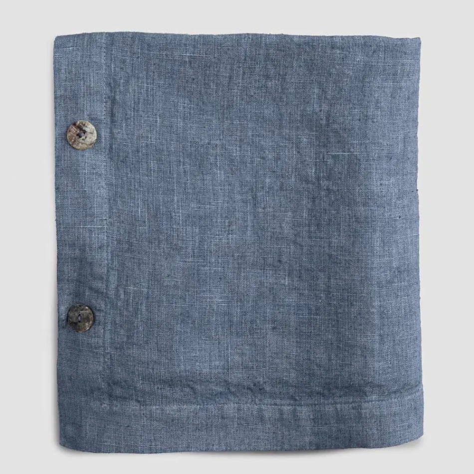 Tovaglia in Lino Rettangolare con Asole e 12 Bottoni di Lusso - Mediterranea Viadurini