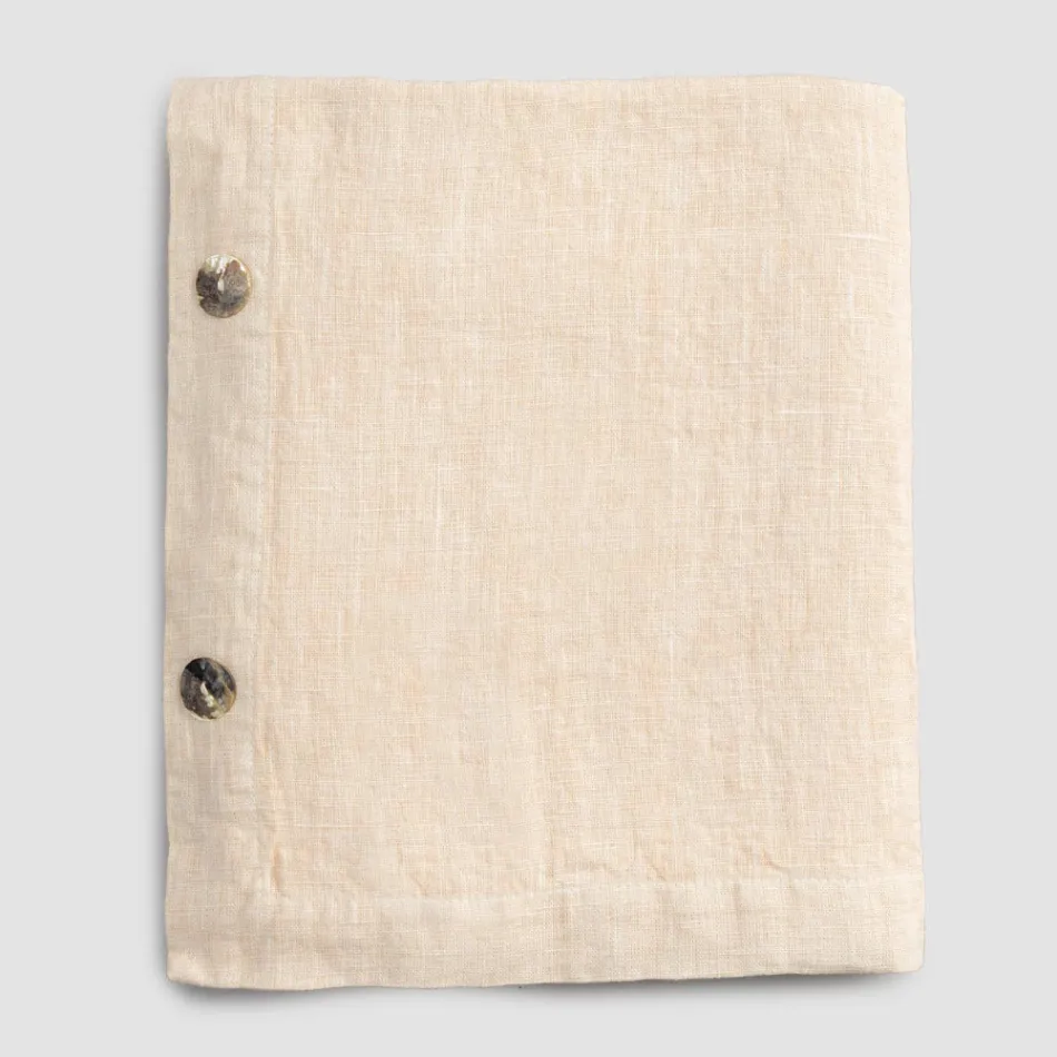 Tovaglia in Lino Rettangolare con Asole e 12 Bottoni di Lusso - Mediterranea Viadurini