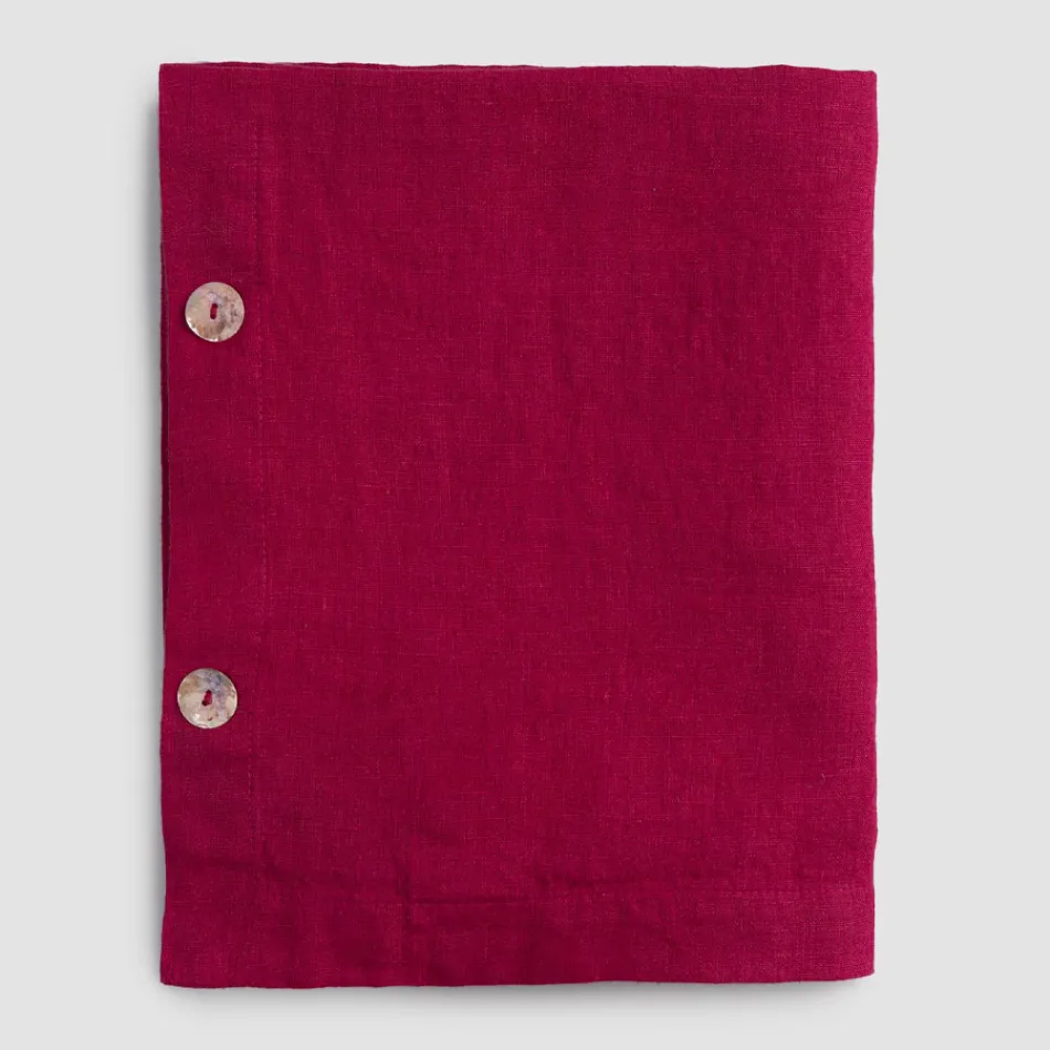 Tovaglia in Lino Rettangolare con Asole e 12 Bottoni di Lusso - Mediterranea Viadurini