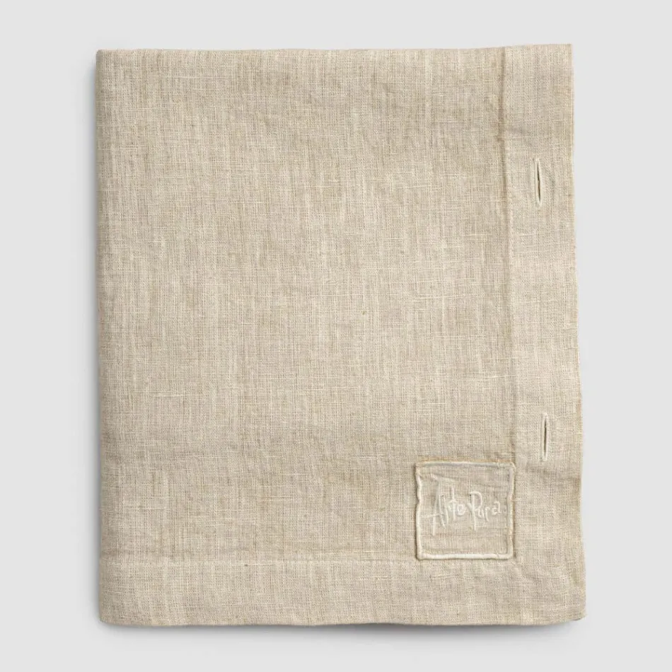 Tovaglia Lino Colorato con Asole e 12 Bottoni Lusso Componibile - Mediterranea Viadurini