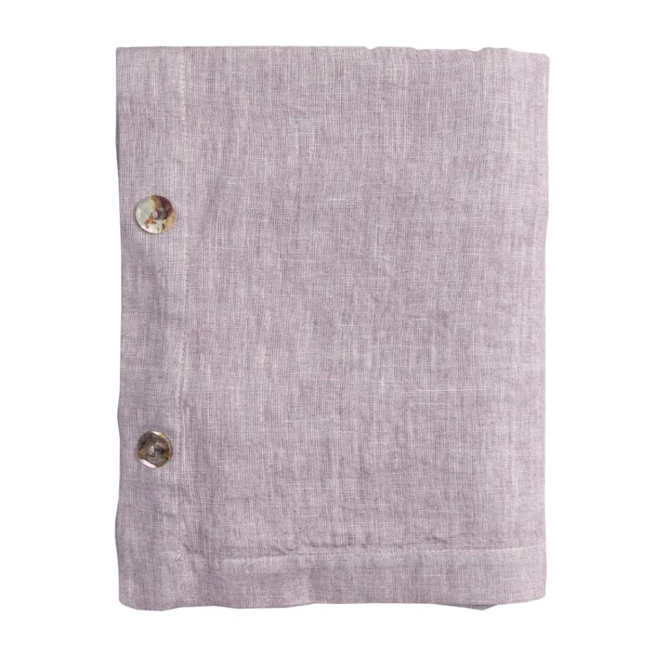 Tovaglia Lino Colorato con Asole e 12 Bottoni Lusso Componibile - Mediterranea Viadurini