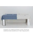 Tovaglia Lino Colorato con Asole e 12 Bottoni Lusso Componibile - Mediterranea Viadurini