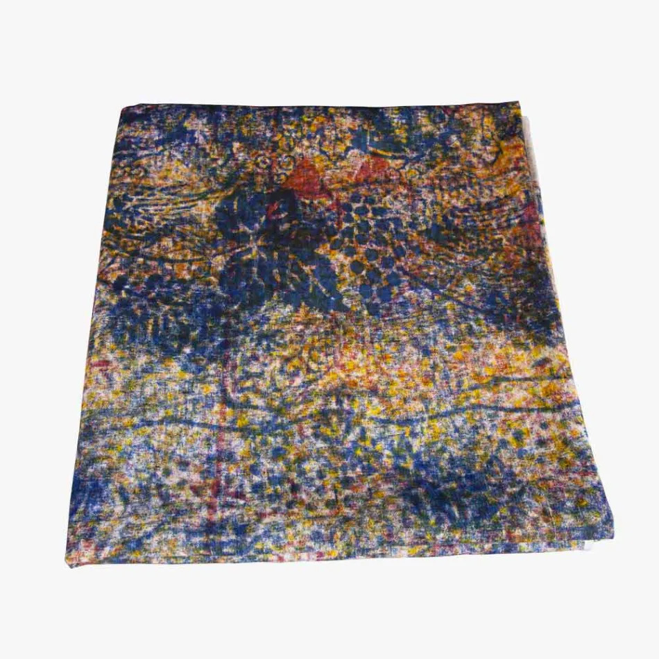 Tovaglia Pregiata d’Alto Artigianato Italiano in Cotone Stampato a Mano Viadurini