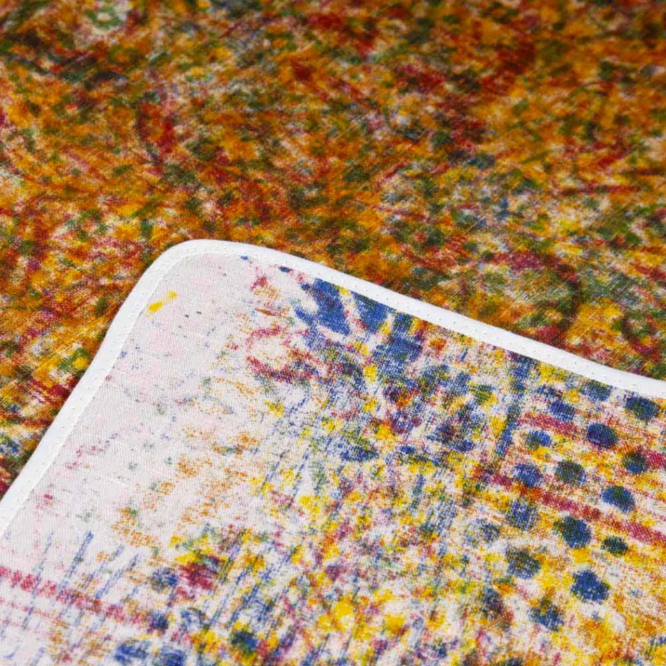 Tovaglia Pregiata d’Alto Artigianato Italiano in Cotone Stampato a Mano - Marchi Viadurini