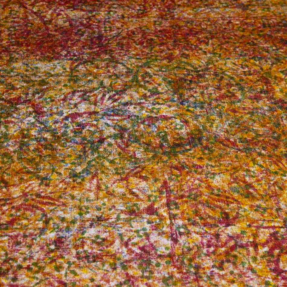 Tovaglia Pregiata d’Alto Artigianato Italiano in Cotone Stampato a Mano - Marchi Viadurini