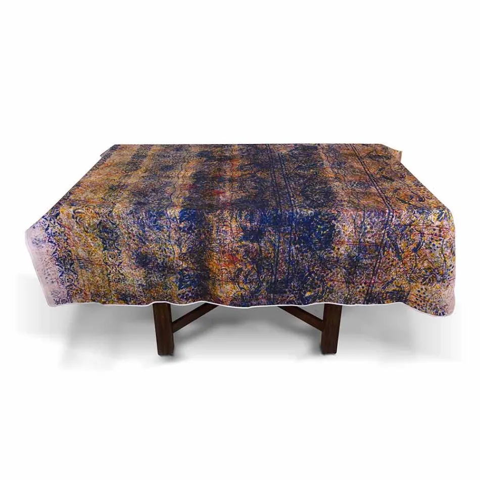 Tovaglia Pregiata d’Alto Artigianato Italiano in Cotone Stampato a Mano - Marchi Viadurini