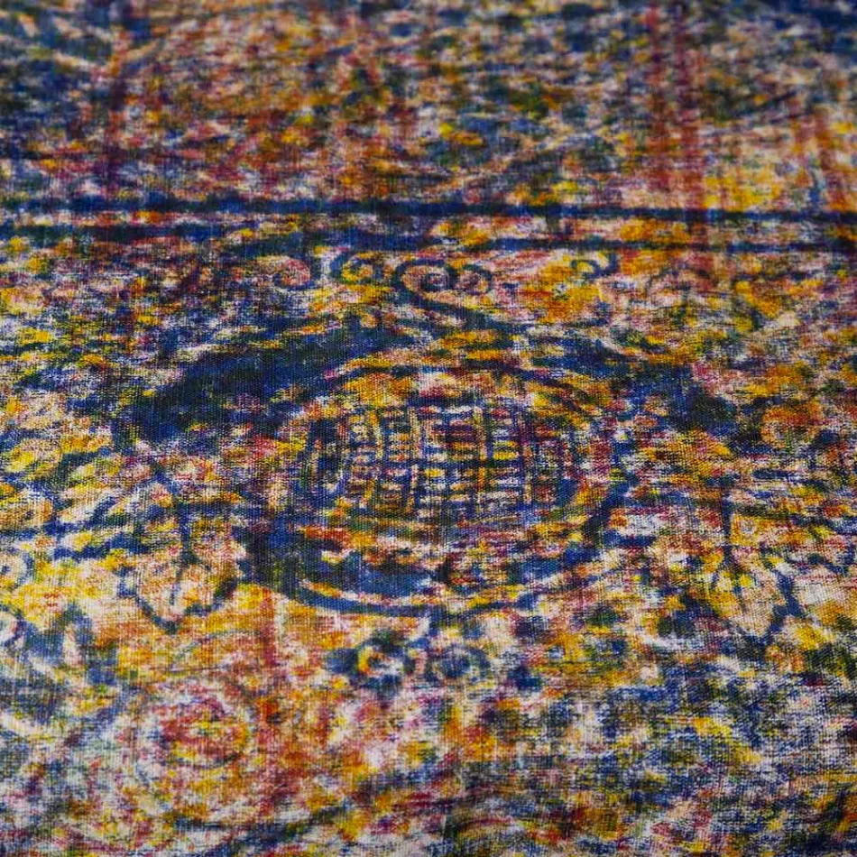 Tovaglia Pregiata d’Alto Artigianato Italiano in Cotone Stampato a Mano - Marchi Viadurini