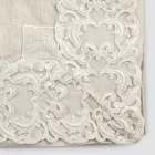 Tovaglia Rettangolare in Lino Beige con Pizzo Farnese Lusso Artigianale - Kippel Viadurini