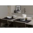 Tovaglioli in Lino con Cristalli Nero o Burro, 6 Pezzi Lusso Italiano - Prezio Viadurini