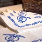 Tovagliolo in Misto Lino con Stampa a Mano Pezzo Unico Made in Italy - Marchi Viadurini