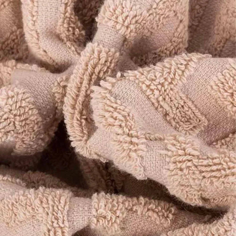 Tris di Asciugamani da Bagno in Spugna di Cotone Telo, Viso e Ospite - Ginestra Viadurini