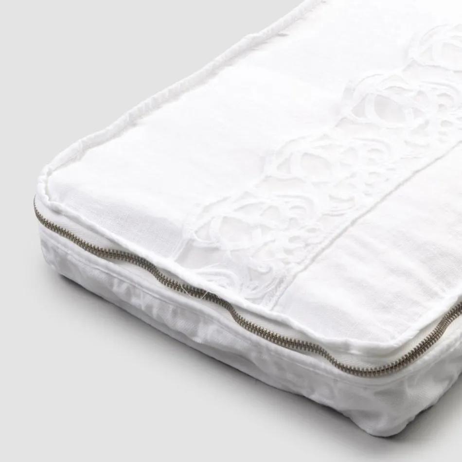 Trousse Grande da Viaggio in Lino con Pizzo Sinergia di Lusso Italiano - Randall Viadurini