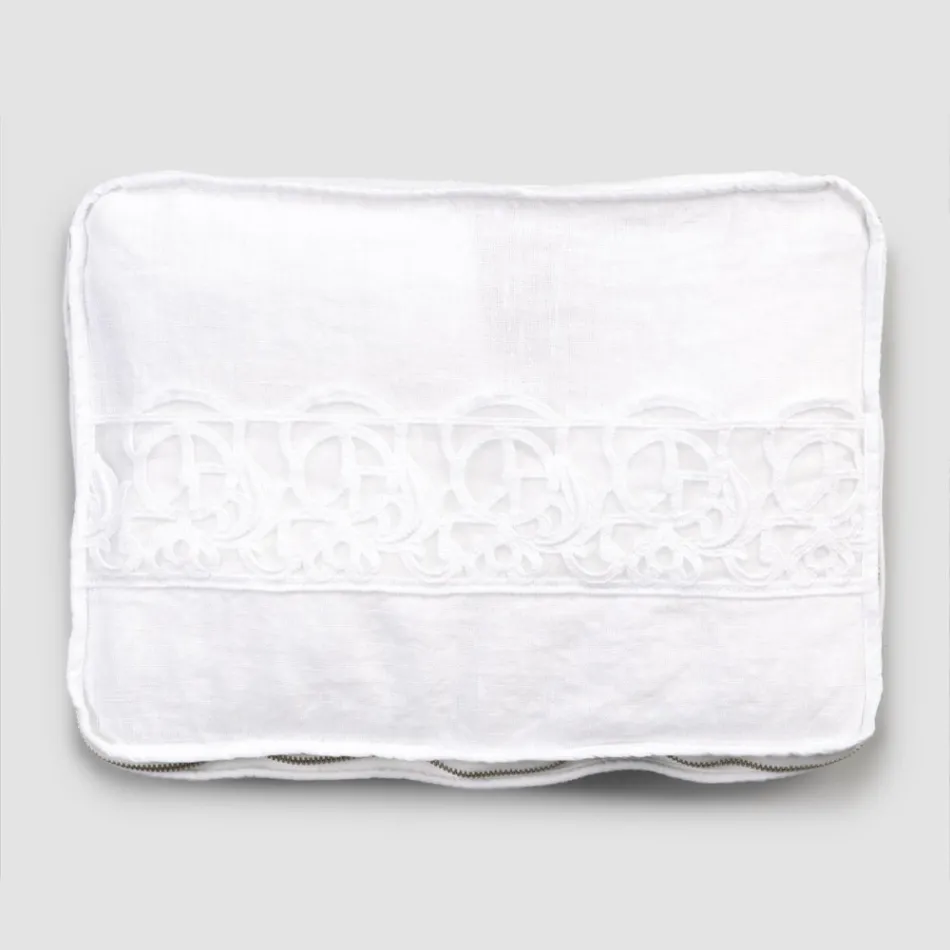 Trousse Grande da Viaggio in Lino con Pizzo Sinergia di Lusso Italiano - Randall Viadurini