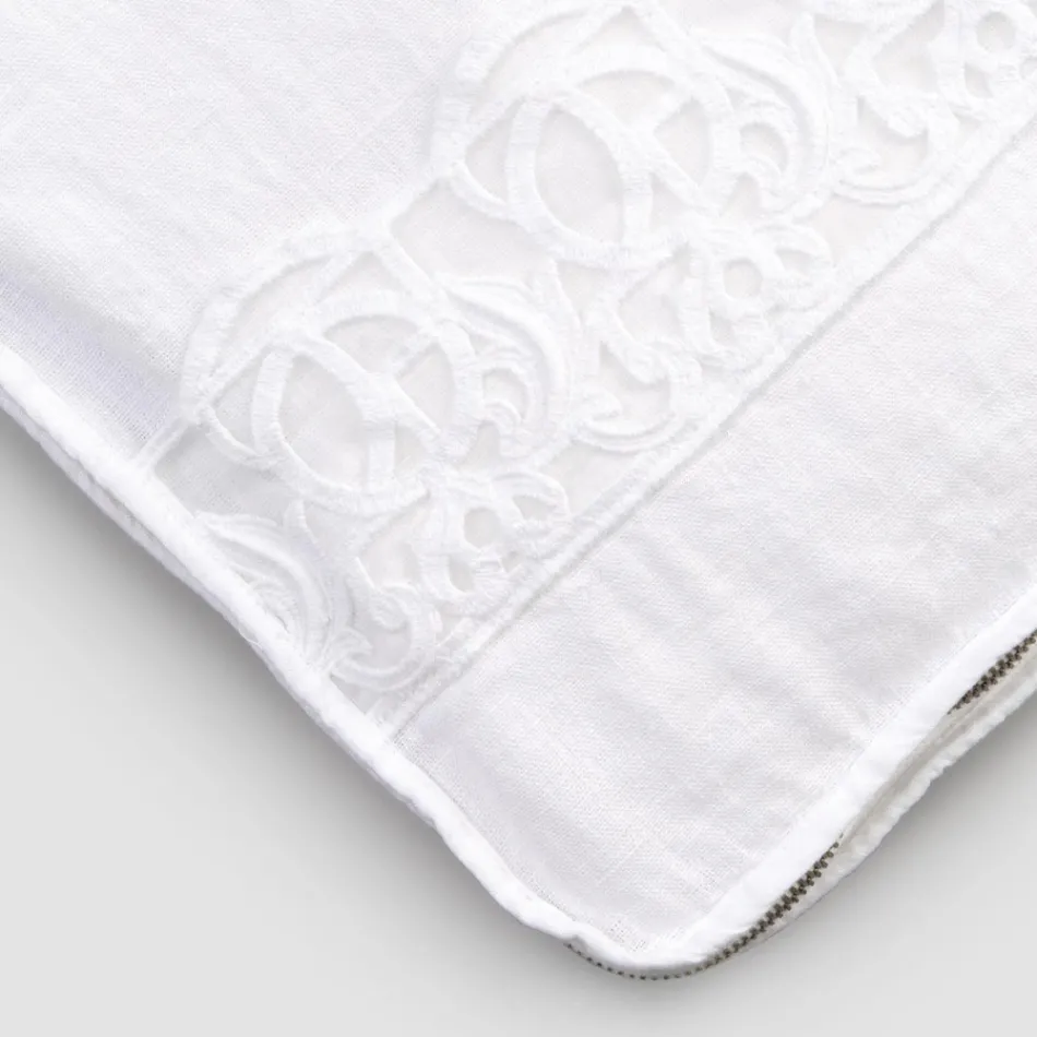 Trousse Grande da Viaggio in Lino con Pizzo Sinergia di Lusso Italiano - Randall Viadurini