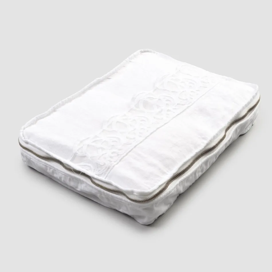 Trousse Grande da Viaggio in Lino con Pizzo Sinergia di Lusso Italiano - Randall Viadurini