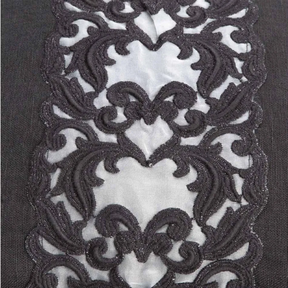 Trousse Grande in Lino e Cotone con Pizzo Farnese e Cerniera, 2 Finiture - Mike Viadurini