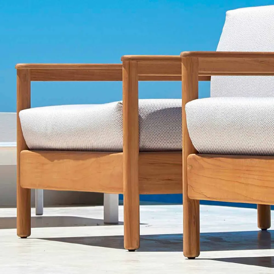 Varaschin Bali poltrona da esterno moderna in tessuto imbottita Viadurini