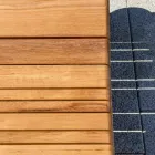Varaschin Barcode lettino con ruote da esterno in legno di teak Viadurini