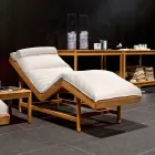 Varaschin Barcode lettino moderno da giardino / da interno in teak Viadurini