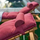 Varaschin Barcode lettino moderno da giardino / da interno in teak Viadurini