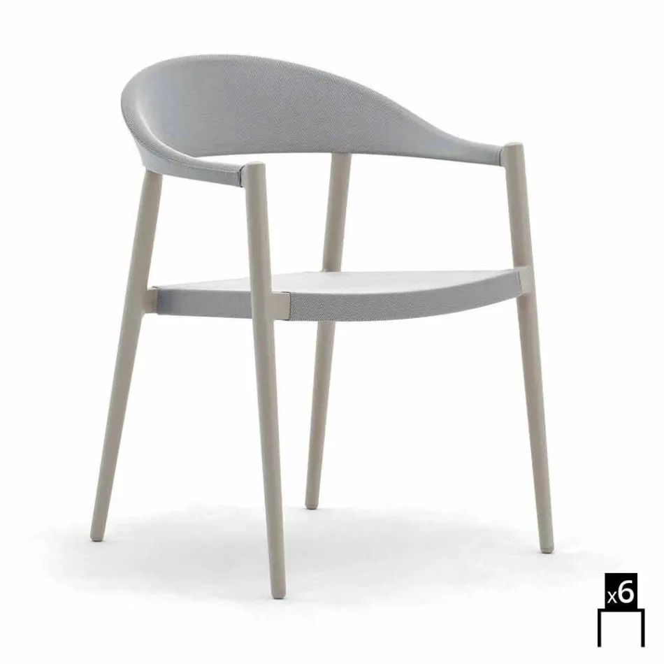 Varaschin Clever poltroncina da giardino design moderno, 6 pezzi Viadurini