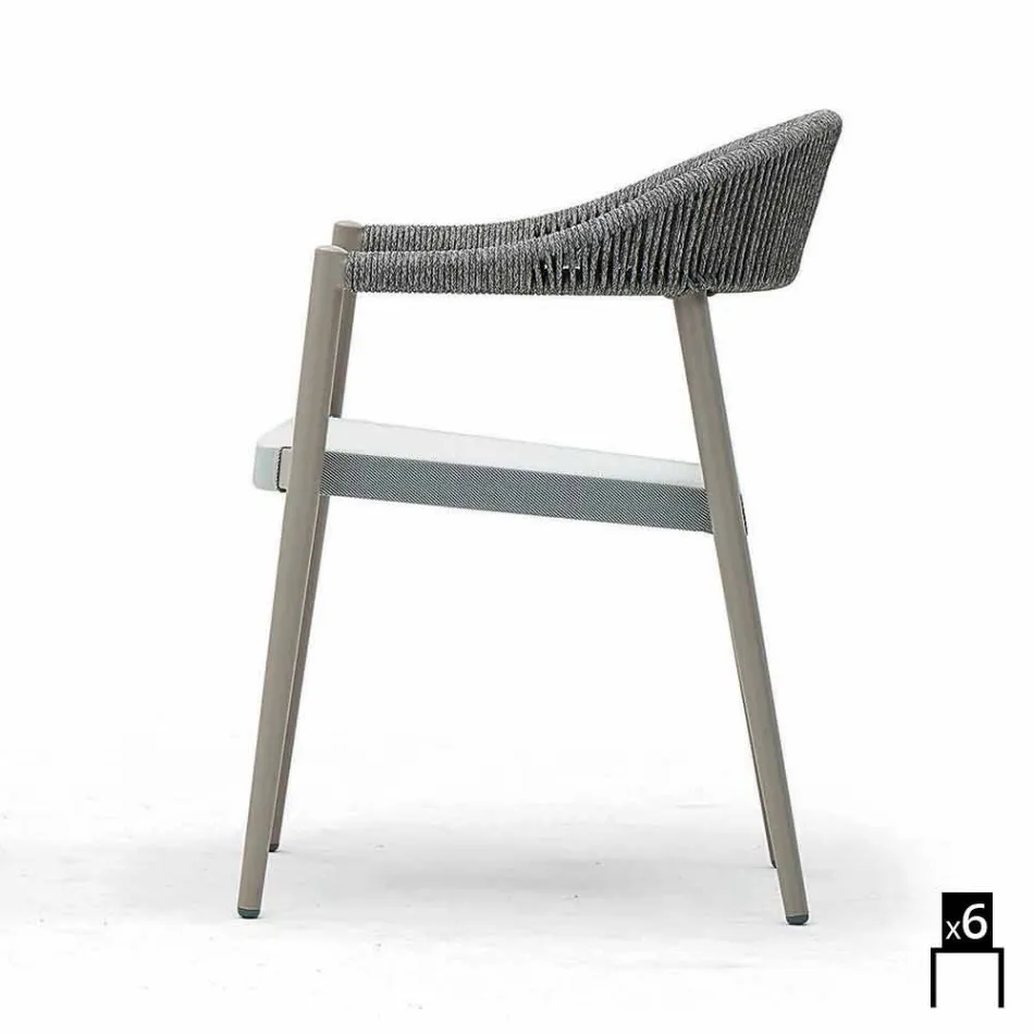 Varaschin Clever poltroncina da giardino design moderno, 6 pezzi Viadurini