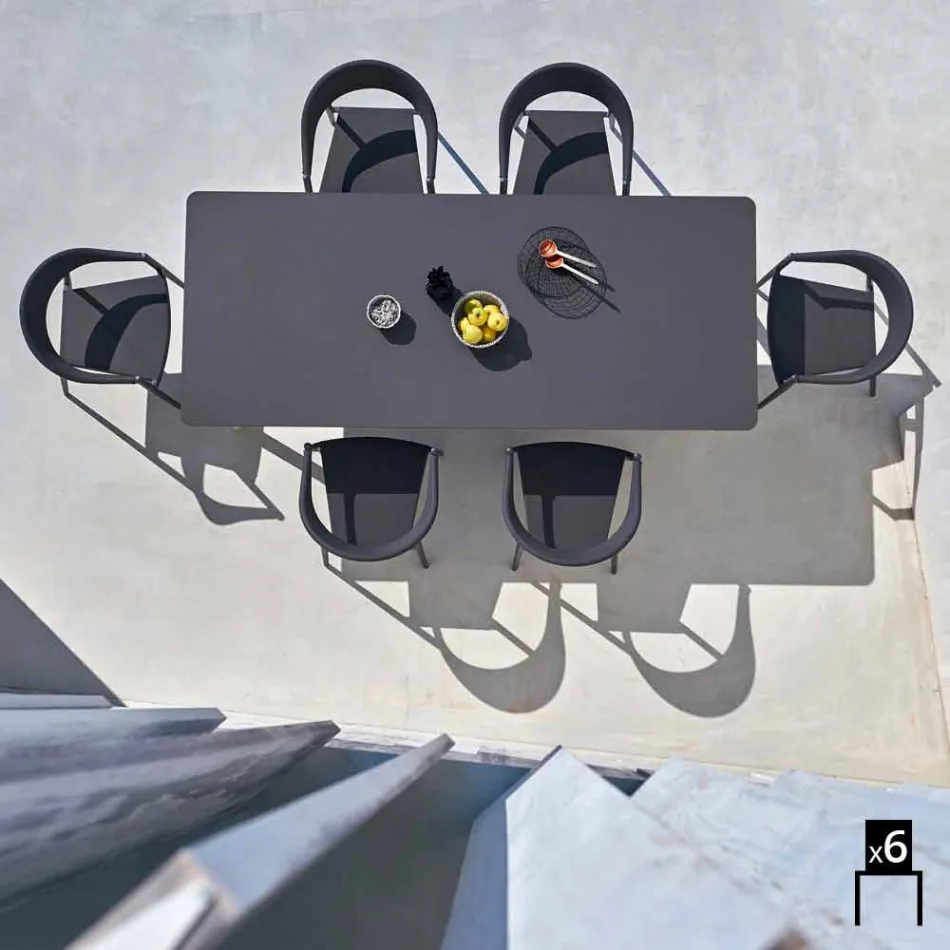 Varaschin Clever poltroncina da giardino design moderno, 6 pezzi Viadurini