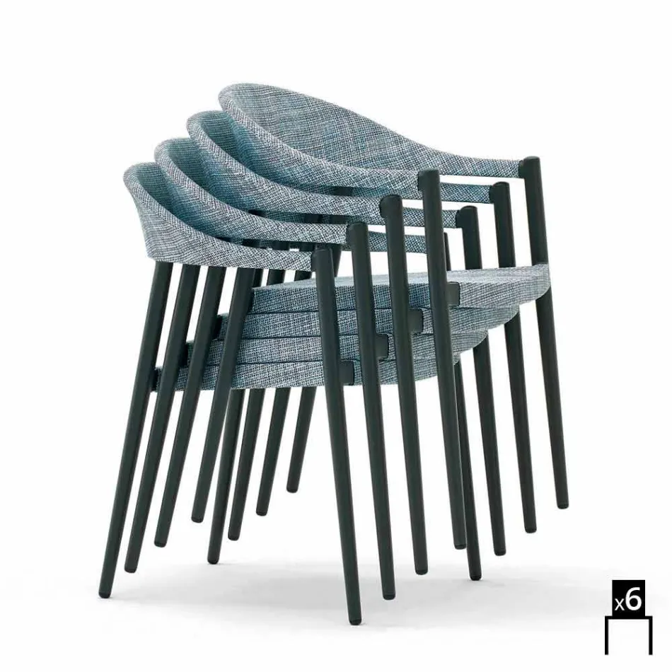 Varaschin Clever poltroncina da giardino design moderno, 6 pezzi Viadurini
