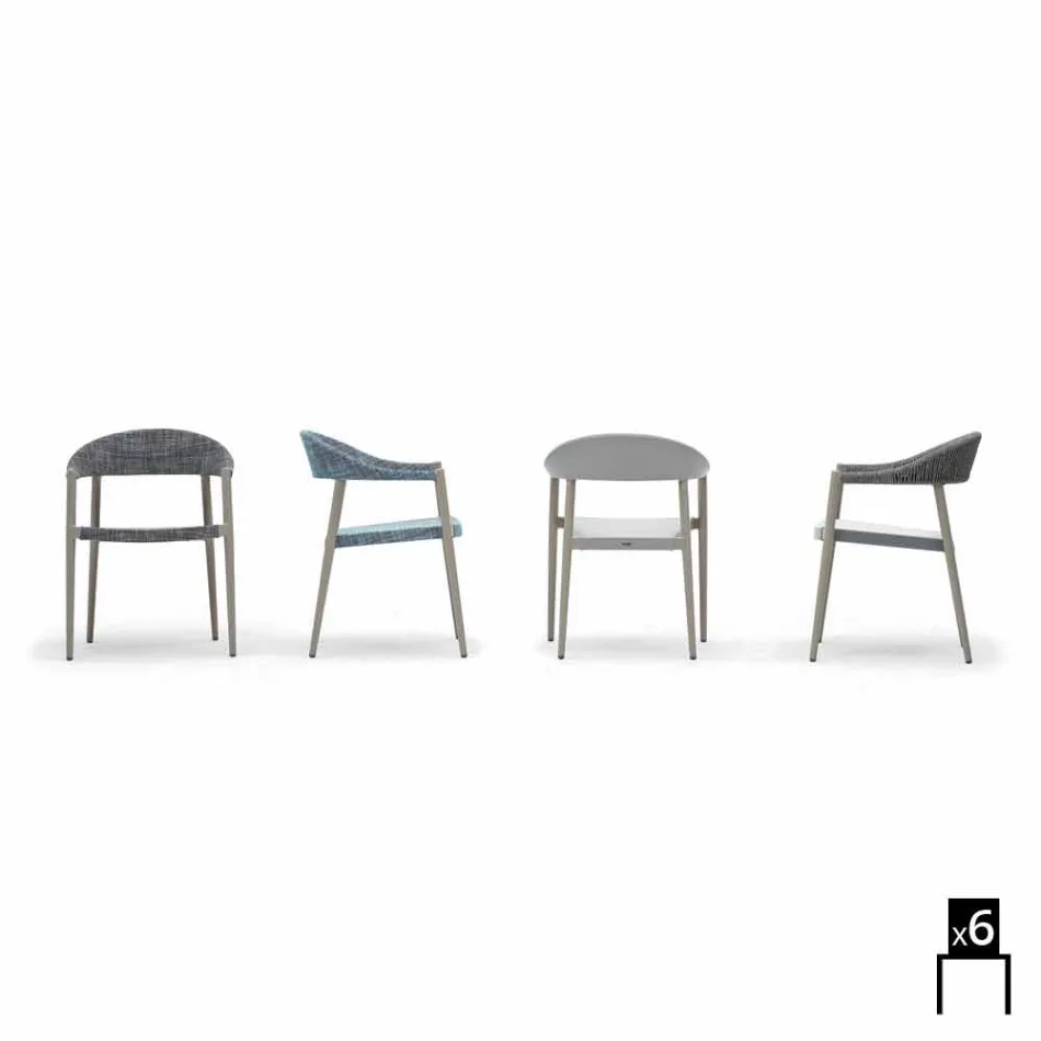 Varaschin Clever poltroncina da giardino design moderno, 6 pezzi Viadurini