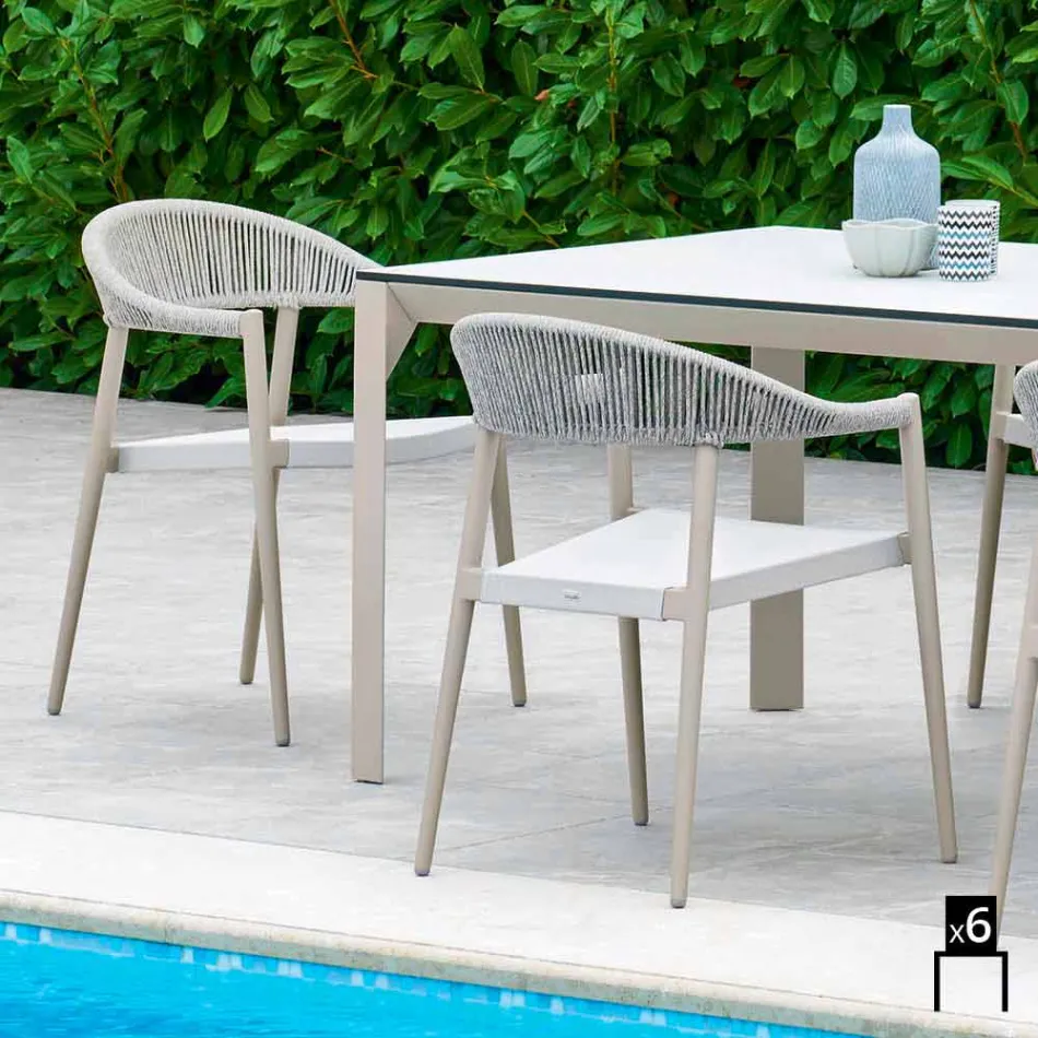 Varaschin Clever poltroncina da giardino design moderno, 6 pezzi Viadurini