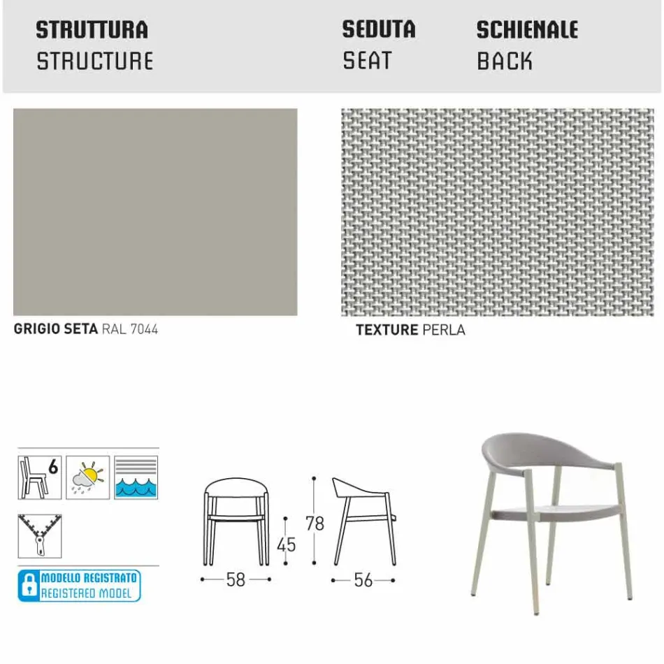 Varaschin Clever poltroncina da giardino design moderno, 6 pezzi Viadurini