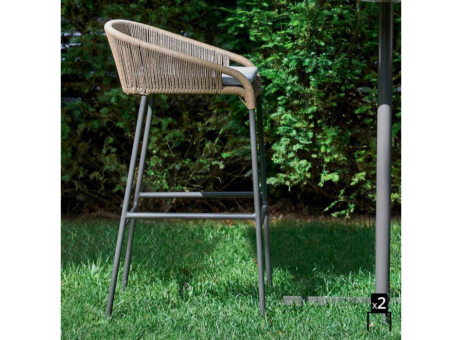 Varaschin Cricket sgabello alto da giardino design moderno, 2 pezzi Viadurini
