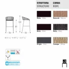 Varaschin Cricket sgabello alto da giardino design moderno, 2 pezzi Viadurini