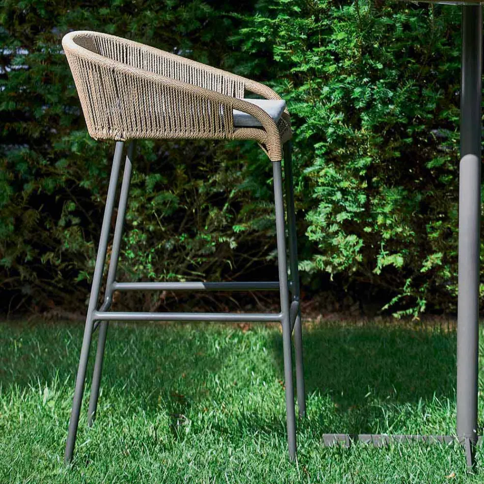 Varaschin Cricket sgabello da giardino moderno in alluminio, 2 pezzi Viadurini