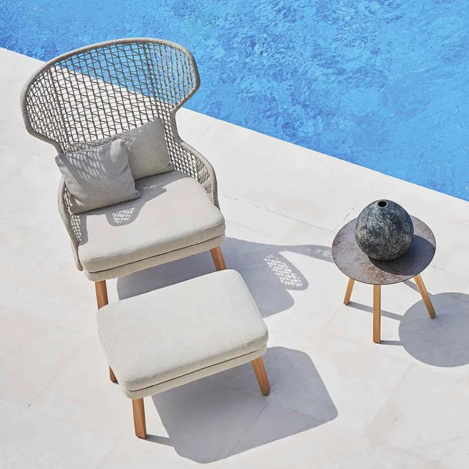 Varaschin Emma poggiapiedi da esterno di design in tessuto imbottito Viadurini