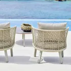 Varaschin Emma poltrona da giardino imbottita in tessuto e metallo Viadurini