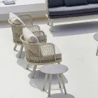 Varaschin Emma poltrona da giardino imbottita in tessuto e metallo Viadurini