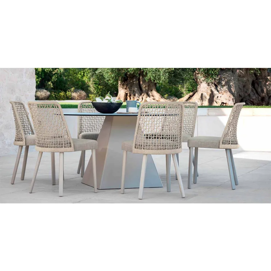 Varaschin Emma sedia da giardino di design in tessuto e alluminio Viadurini