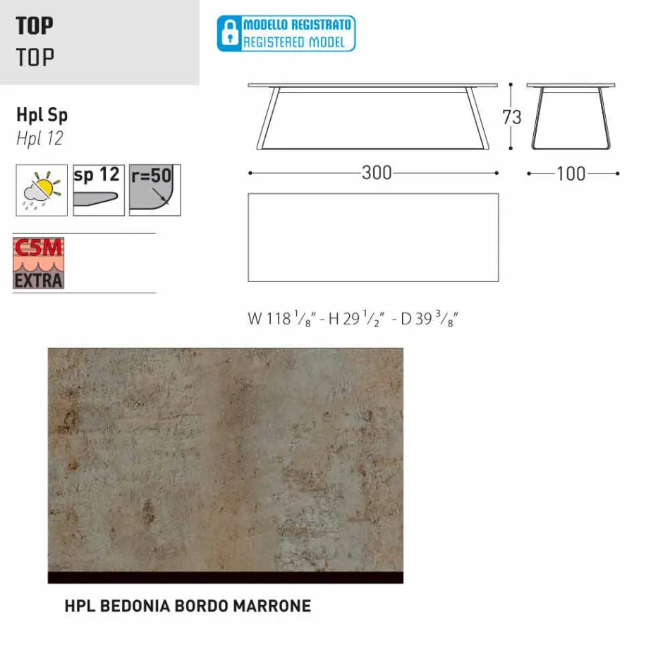 Varaschin Kolonaki tavolo da giardino moderno in diverse dimensioni Viadurini