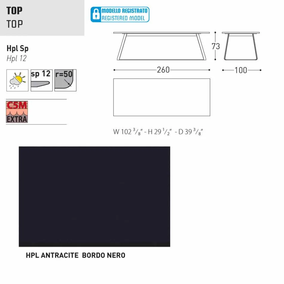Varaschin Kolonaki tavolo da giardino moderno in diverse dimensioni Viadurini