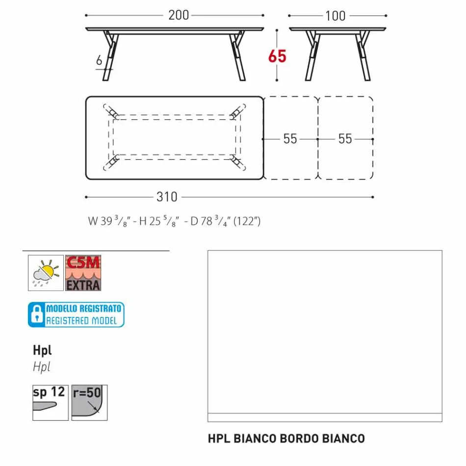 Varaschin Link tavolo allungabile da giardino H 65 cm, fino a 350 cm Viadurini