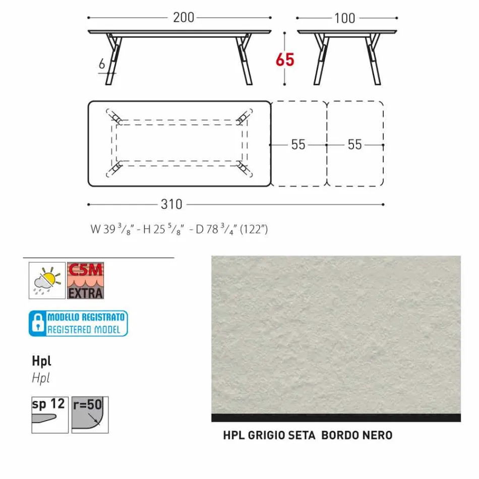 Varaschin Link tavolo allungabile da giardino H 65 cm, fino a 350 cm Viadurini