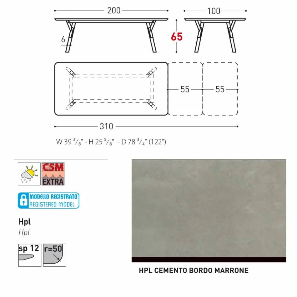 Varaschin Link tavolo allungabile da giardino H 65 cm, fino a 350 cm Viadurini