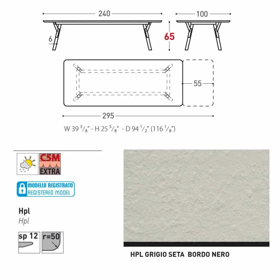 Varaschin Link tavolo allungabile da giardino H 65 cm, fino a 350 cm Viadurini