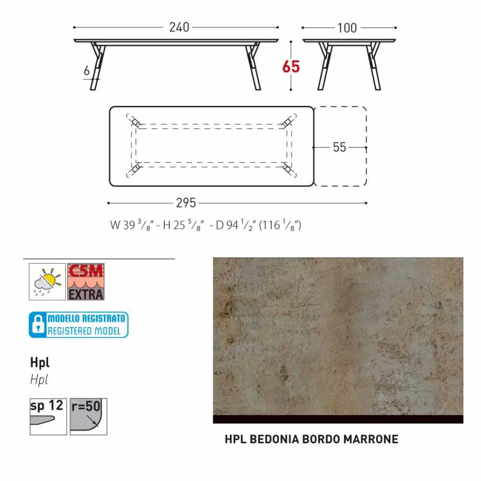 Varaschin Link tavolo allungabile da giardino H 65 cm, fino a 350 cm Viadurini