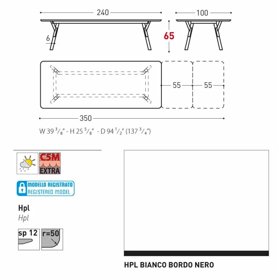 Varaschin Link tavolo allungabile da giardino H 65 cm, fino a 350 cm Viadurini
