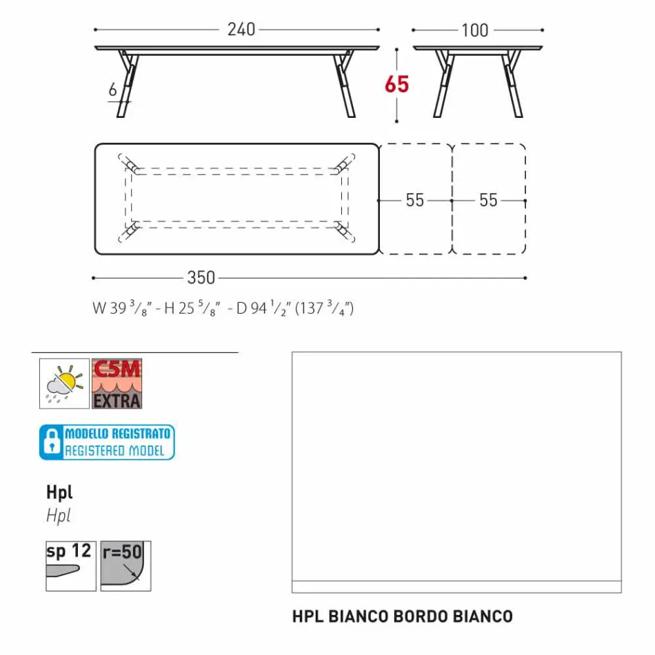 Varaschin Link tavolo allungabile da giardino H 65 cm, fino a 350 cm Viadurini