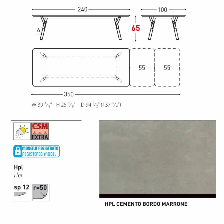 Varaschin Link tavolo allungabile da giardino H 65 cm, fino a 350 cm Viadurini