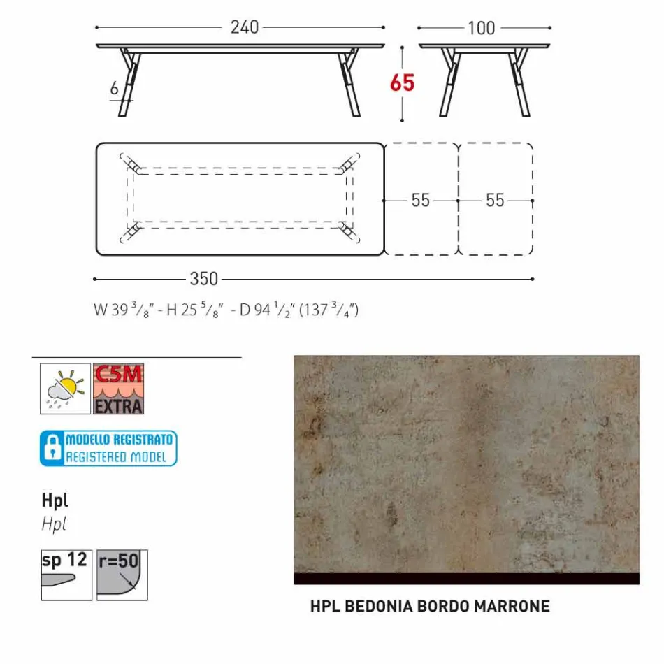 Varaschin Link tavolo allungabile da giardino H 65 cm, fino a 350 cm Viadurini